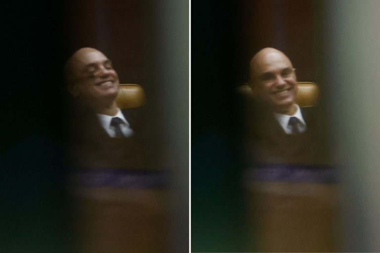 Alexandre de Moraes sorrindo após sessão do STF marcada por discussão com André Mendonça